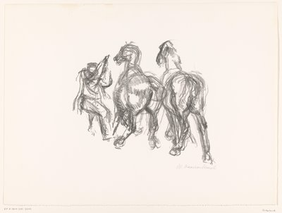 Ember és lovak alkotó: unknown (signed by artist)