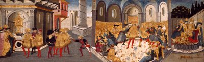Julius Caesar meggyilkolása és temetése, 145560 alkotó: workshop of Apollonio di Giovanni