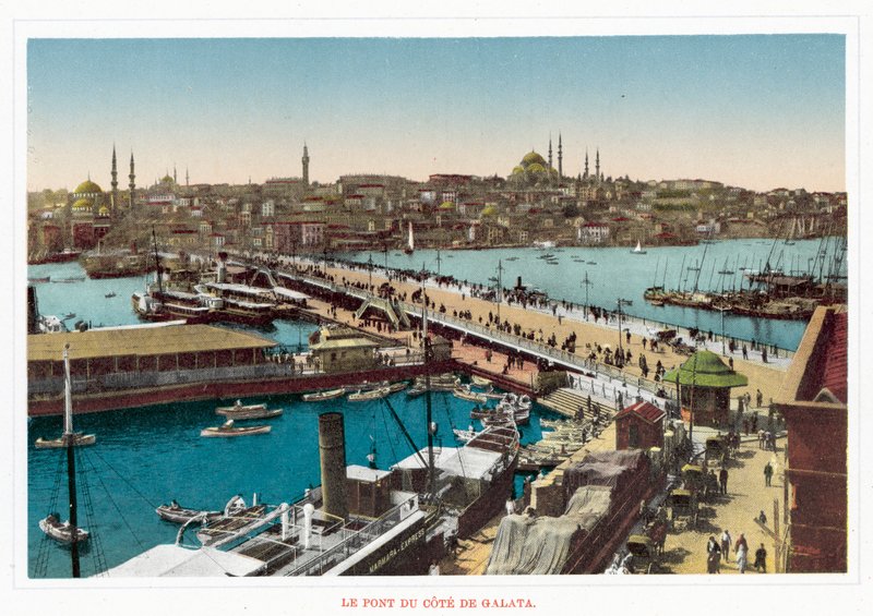 A Galata-parti híd (színes fotó) alkotó: European Photographer