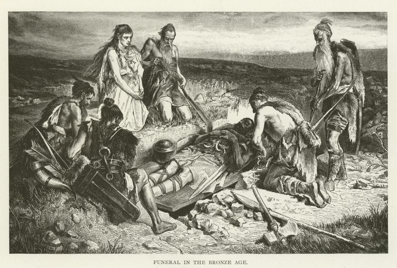Temetés a bronzkorban (metszet) alkotó: (after) American School