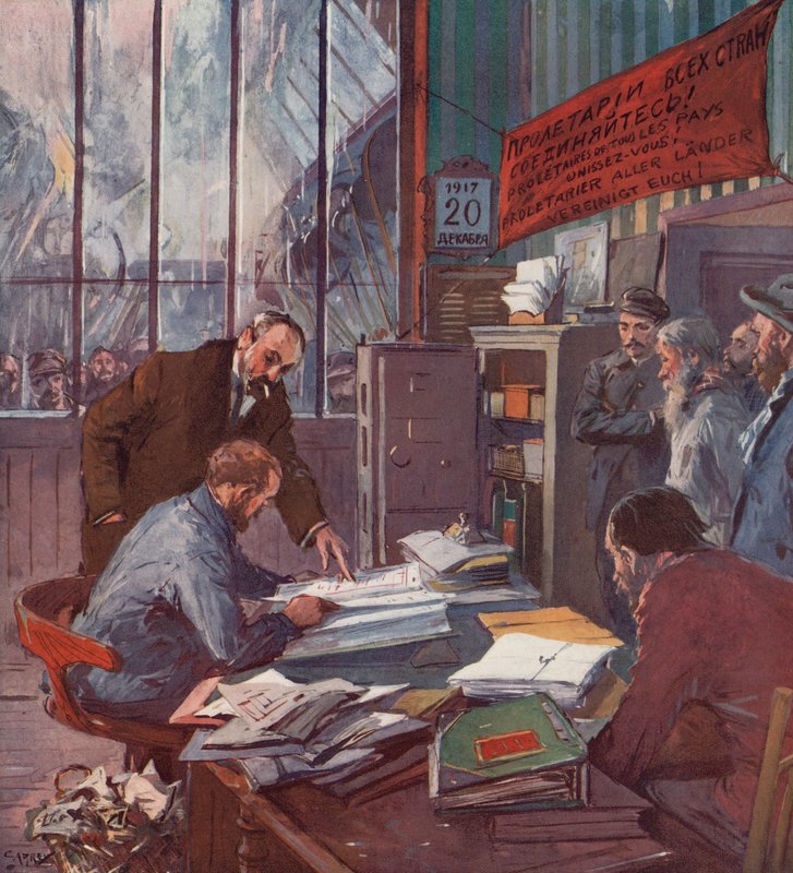 Munkásfelügyelet alatt álló gyár, orosz forradalom alkotó: (after) Carrey
