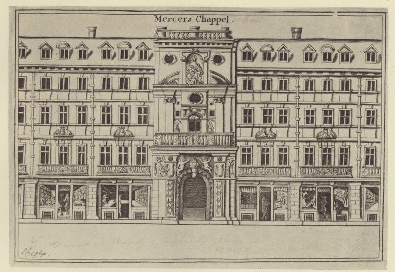 Mercers kápolna, 1694 (litho) alkotó: (after) English School