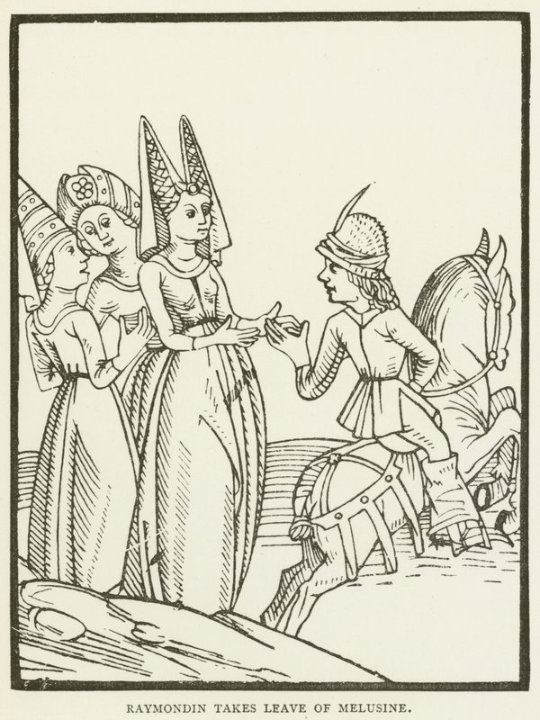 Raymondin búcsút vesz Melusine-tól (metszet) alkotó: (after) English School