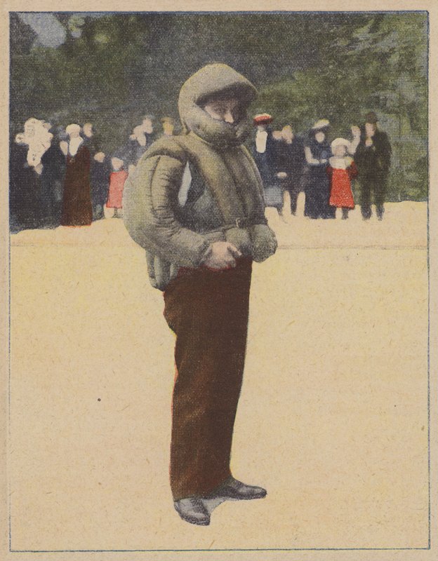 Felfújható kabát a pilóták ütközés elleni védelmére (színes fotó) alkotó: (after) English photographer
