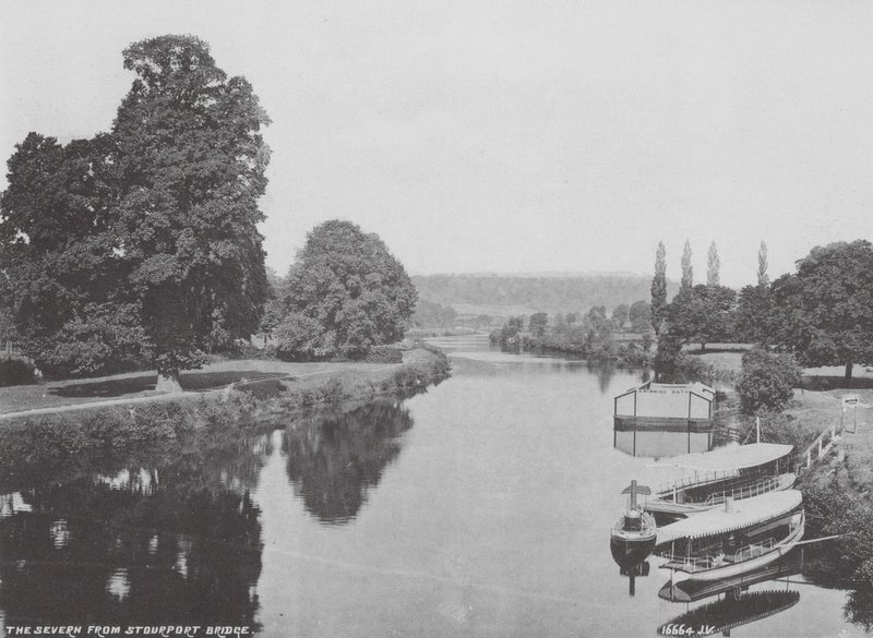 A Severn a Stourport-hídról (fekete-fehér fotó) alkotó: (after) English photographer