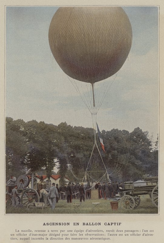 Captive Balloon Ascent (színes fotó) alkotó: (after) French Photographer