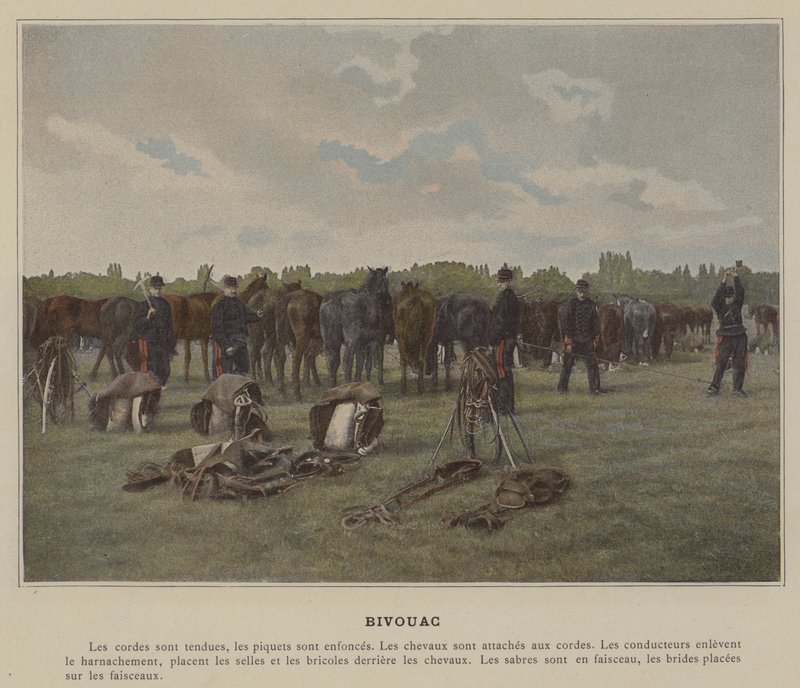 Bivouac (coloured photo) alkotó: (after) French Photographer