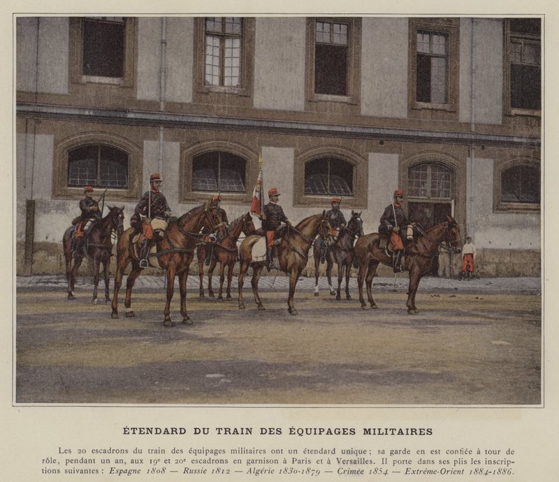 A katonai személyzet vonatának szabványa (színes fotó) alkotó: (after) French Photographer