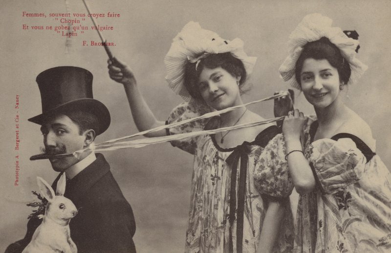 Nők, gyakran azt gondoljátok, hogy "Chopint" csináltok, és csak egy vulgáris "nyúlat" nyeltek le (f/w fotó) alkotó: (after) French Photographer