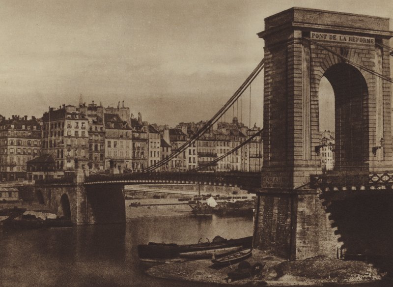 A Pont Louis-Philippe, a reform hídja az 1848-as forradalom idején (f/w fotó) alkotó: (after) French Photographer