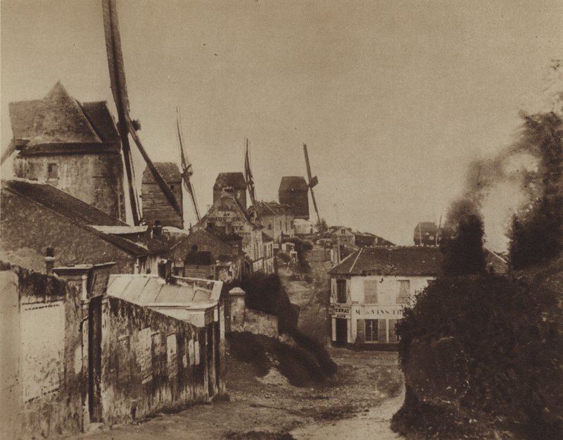 A malmok Montmartre 1845 -ben (B/W fotó) alkotó: (after) French Photographer