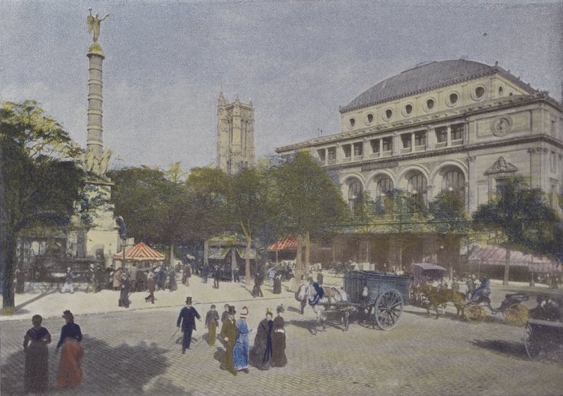 Párizs, Place du Chatelet (színes fotó) alkotó: (after) French Photographer