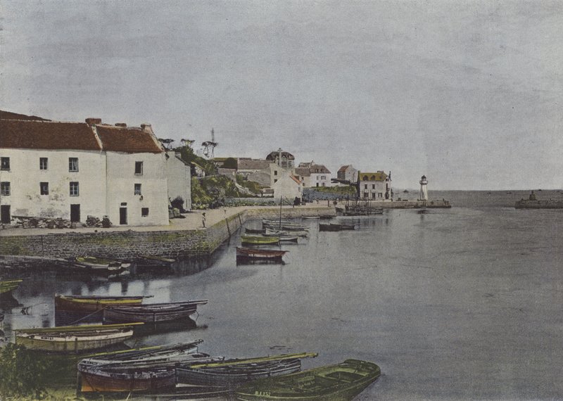 Sauzon kikötője, Belle-Ile-ben (színes fotó) alkotó: (after) French Photographer