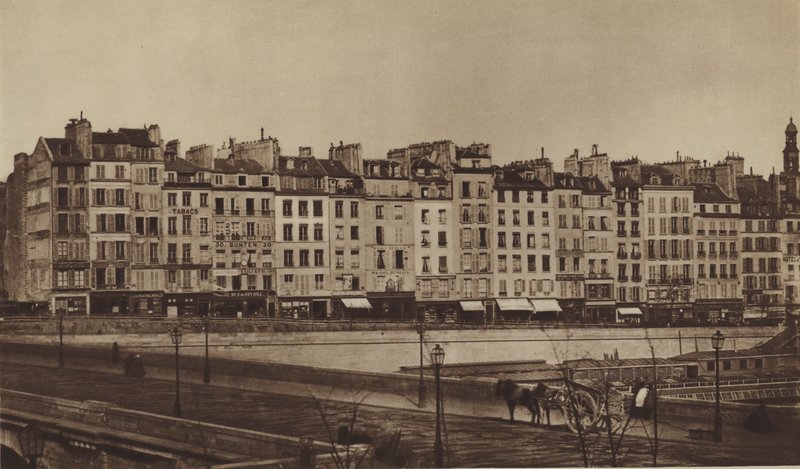 Quai Le Pelletier 1855 körül, ma a Quai de Gesvres része (f/w fotó) alkotó: (after) French Photographer