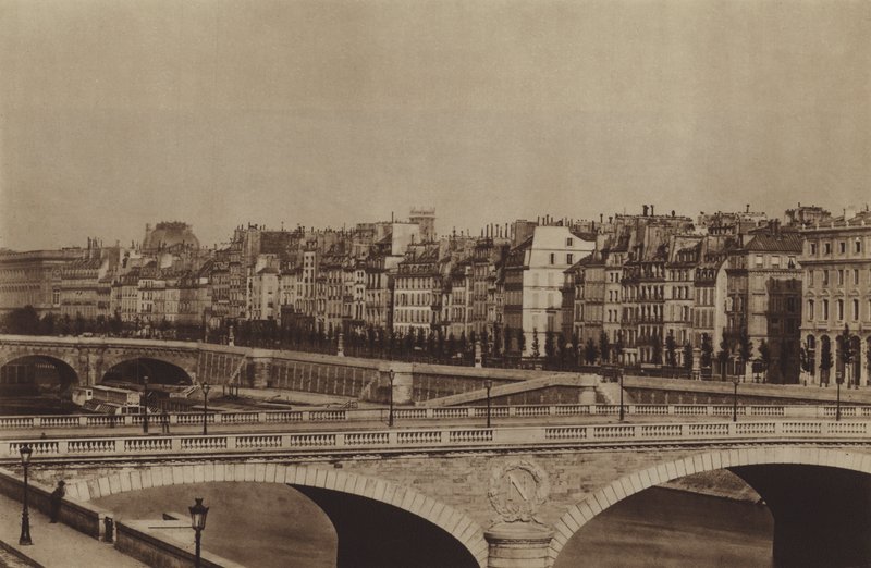 Quai de la Megisserie 1860 körül, a Chatelet színház már megépült (f/w fotó) alkotó: (after) French Photographer