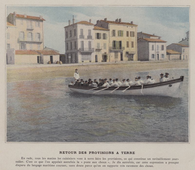 Retour des Provisions a Terre (coloured photo) alkotó: (after) French Photographer