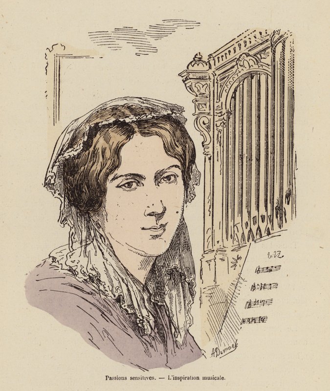 Zenei inspiráció (színes gravírozás) alkotó: (after) French School