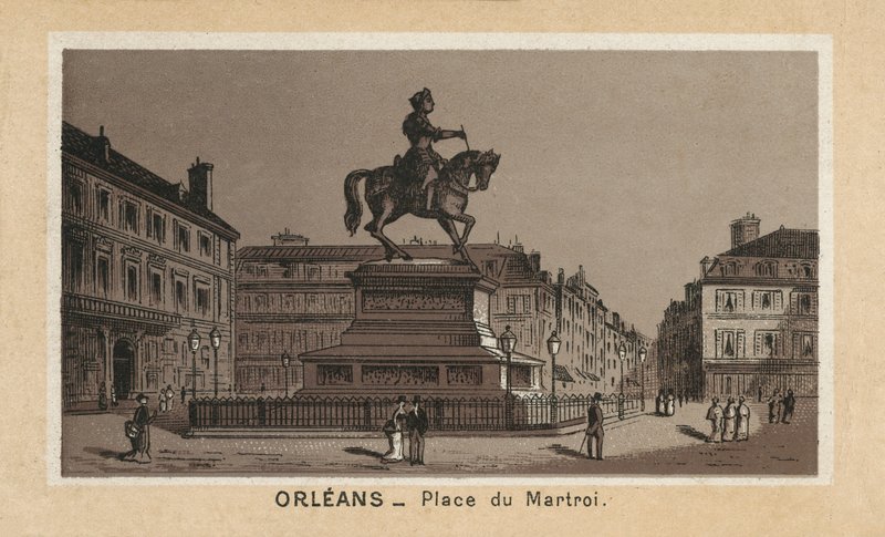 Orleans: Place du Martroi (litográfia) alkotó: (after) French School