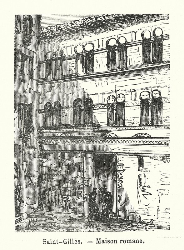 Saint-Gilles, román stílusú ház (metszet) alkotó: (after) French School