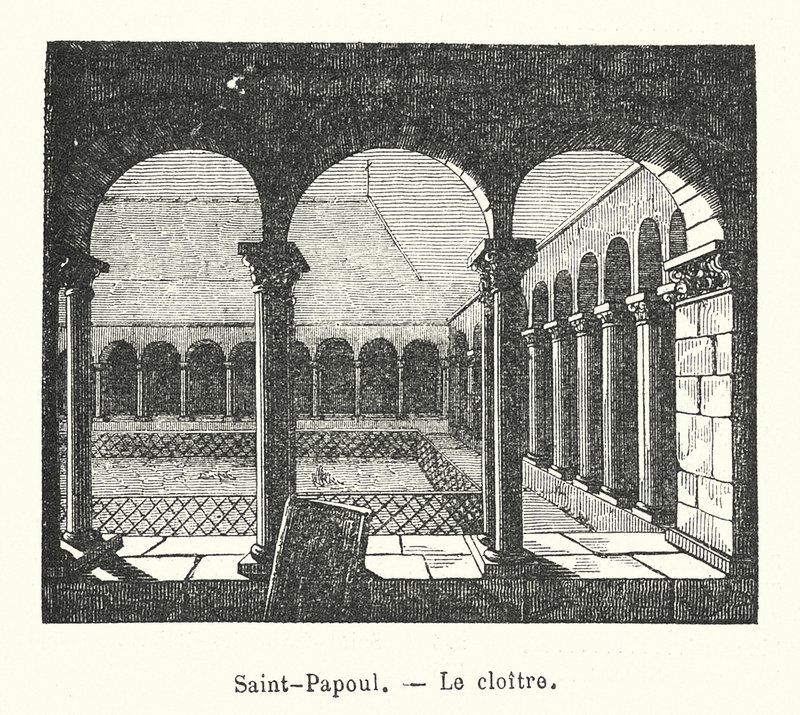Saint-Papoul, A kolostor (metszet) alkotó: (after) French School