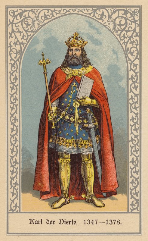 IV. Károly, Csehország és Németország királya és Szent Római császár (színes litográfia) alkotó: (after) German School