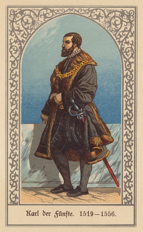V. Károly, Szent Római császár (színes litográfia) alkotó: (after) German School