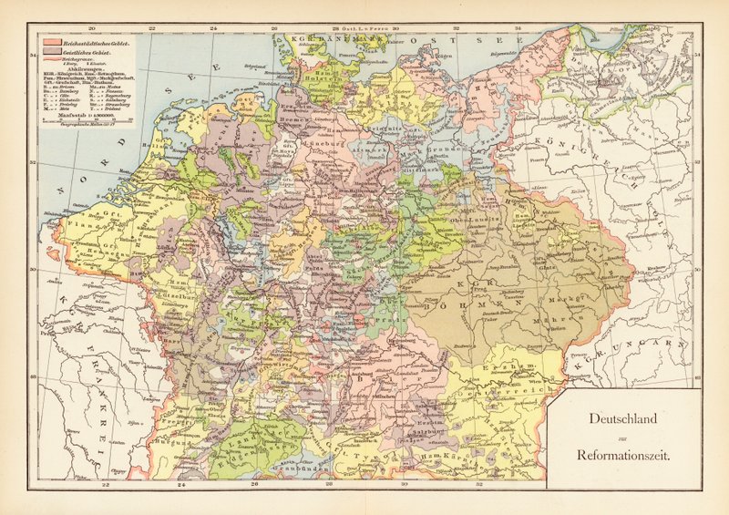 Németország a reformáció idején (színes litográfia) alkotó: (after) German School