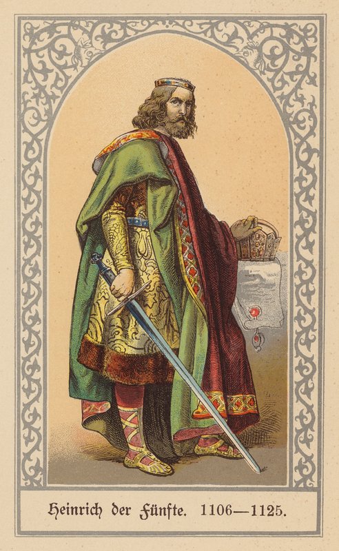 V. Henrik, szent római császár (színes litográfia) alkotó: (after) German School