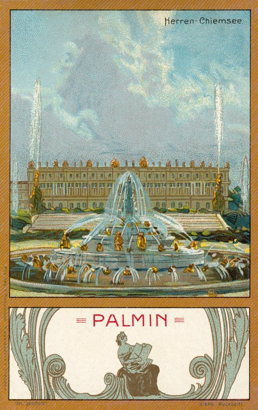 Herrenchiemsee palota, Bajorország (chromolitho) alkotó: (after) German School