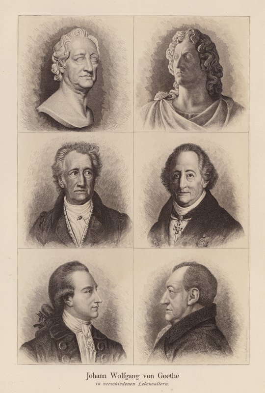 Johann Wolfgang von Goethe, német költő és drámaíró (litho) alkotó: (after) German School