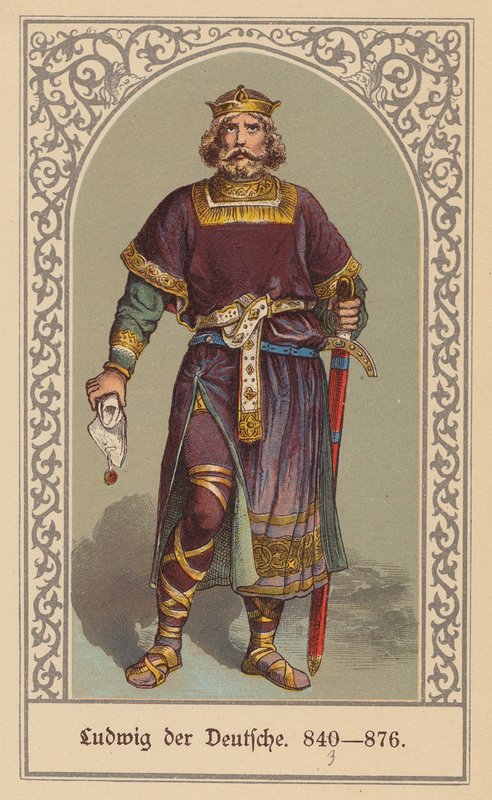Német Lajos, Kelet-Franciaország királya (színes litográfia) alkotó: (after) German School