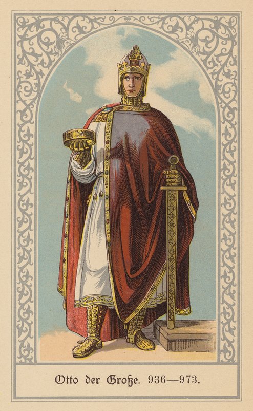 Nagy Ottó, Németország és Itália királya és Szent Római császár (színes litográfia) alkotó: (after) German School