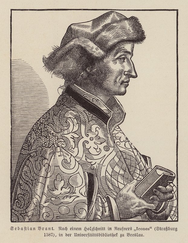 Sebastian Brant, német reneszánsz humanista és szatirikus. (fametszet) alkotó: (after) German School