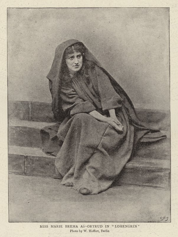 Marie Brema kisasszony Ortrud szerepében a "Lohengrin"-ben (fekete-fehér fotó) alkotó: (after) German photographer