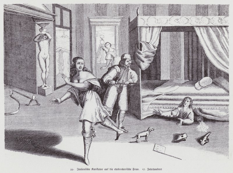 Olasz rajzfilm a házasságtörő feleségről alkotó: (after) Italian School