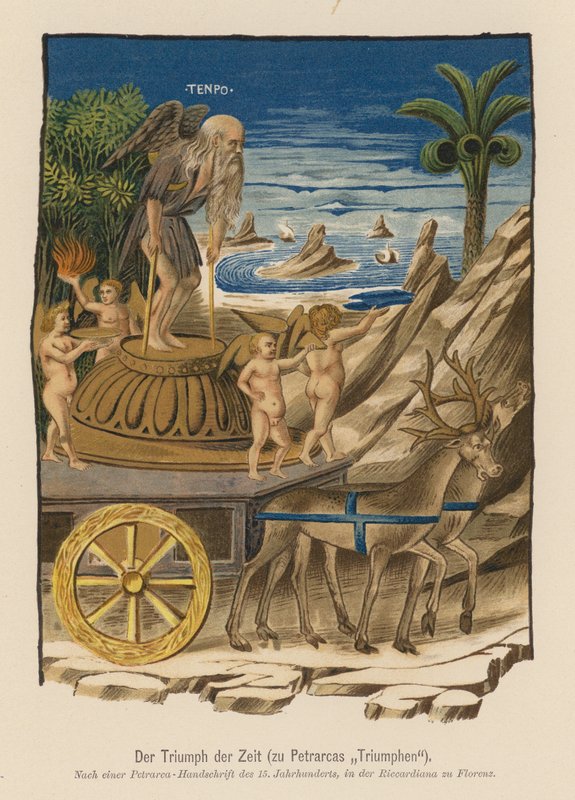 Jelenet Petrarca I Trionfi című művéből (színes litográfia) alkotó: (after) Italian School