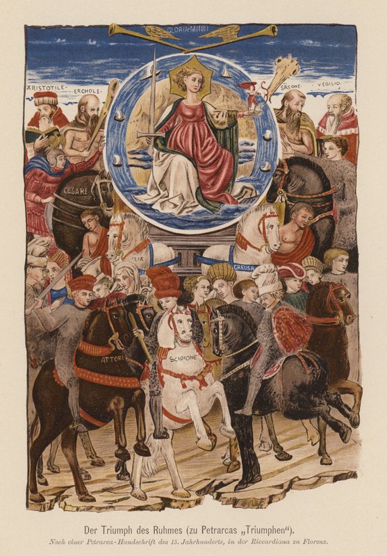 Jelenet Petrarca I Trionfi című művéből (színes litográfia) alkotó: (after) Italian School