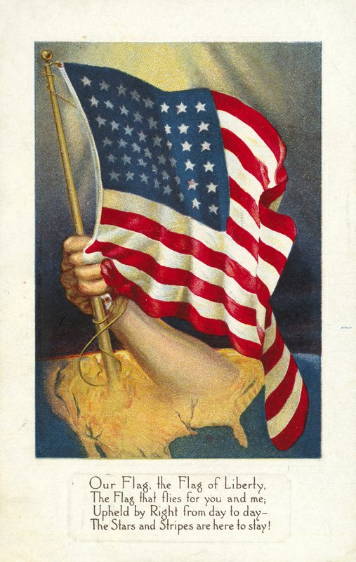 Amerikából előtörő amerikai zászló alkotó: American School