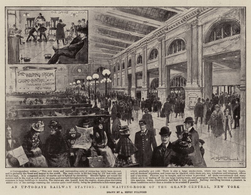 Egy korszerű pályaudvar, a Grand Central váróterme, New York alkotó: American School