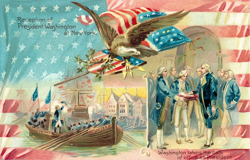 George Washington letette az elnöki esküt alkotó: American School