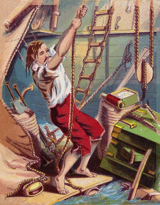 Illusztráció Robinson Crusoe-hoz alkotó: American School