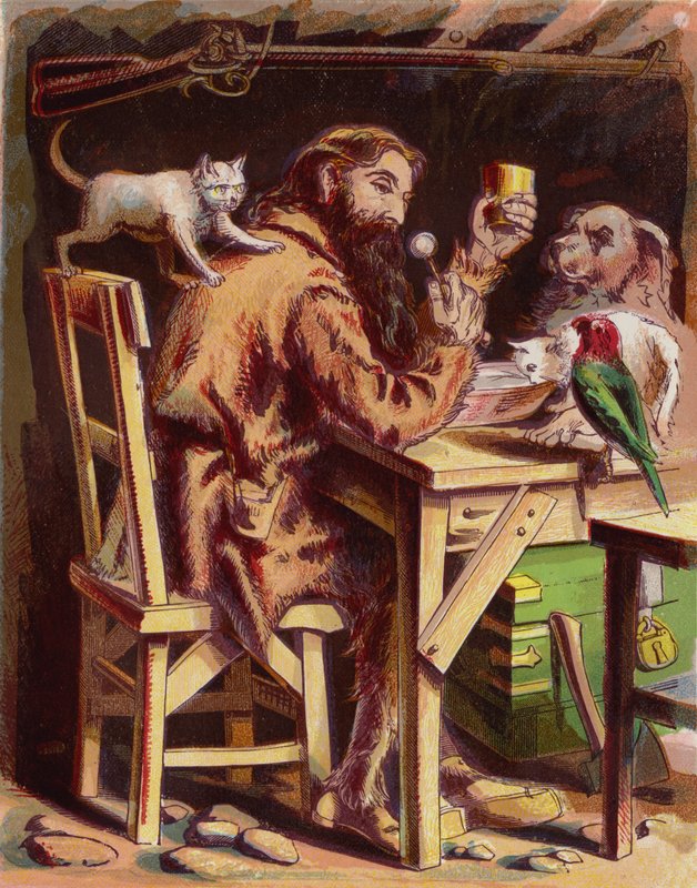 Illusztráció Robinson Crusoe-hoz alkotó: American School