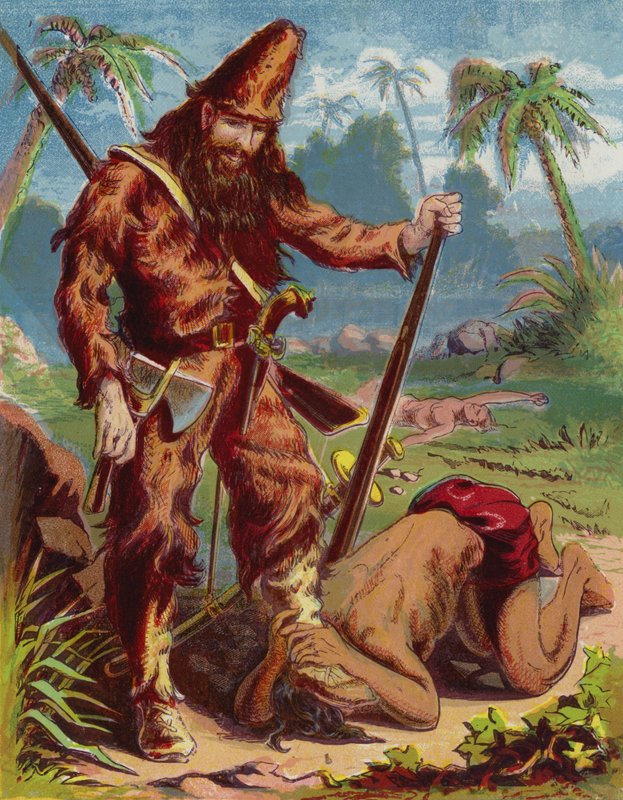 Illusztráció Robinson Crusoe-hoz alkotó: American School