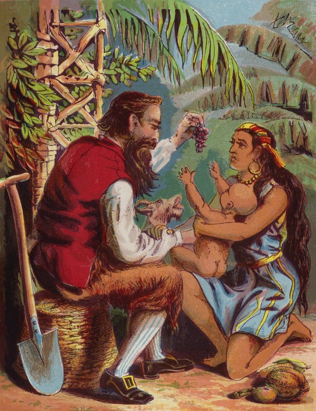 Illusztráció Robinson Crusoe-hoz alkotó: American School