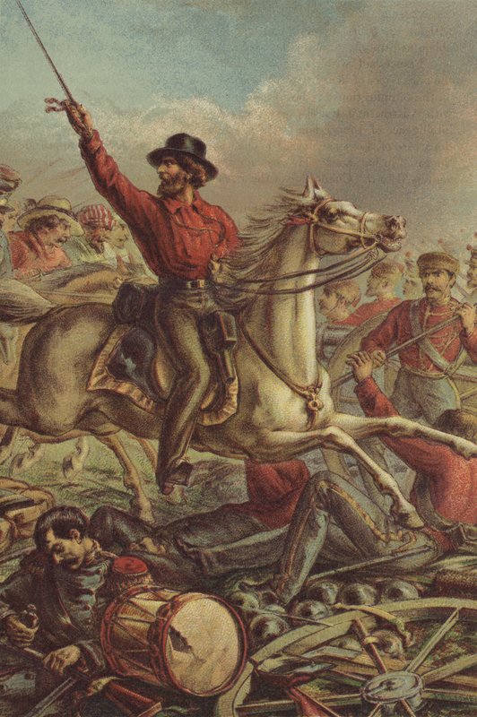 Garibaldi négy francia fegyvert fog el Rómában alkotó: English School