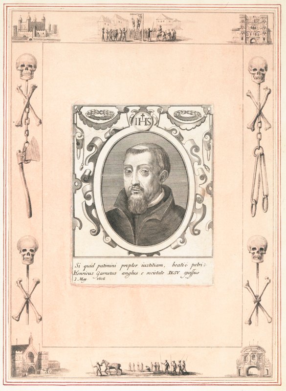 Henry Garnet, kivégezték a puskaporos összeesküvés miatt, 1606. május 3 alkotó: English School