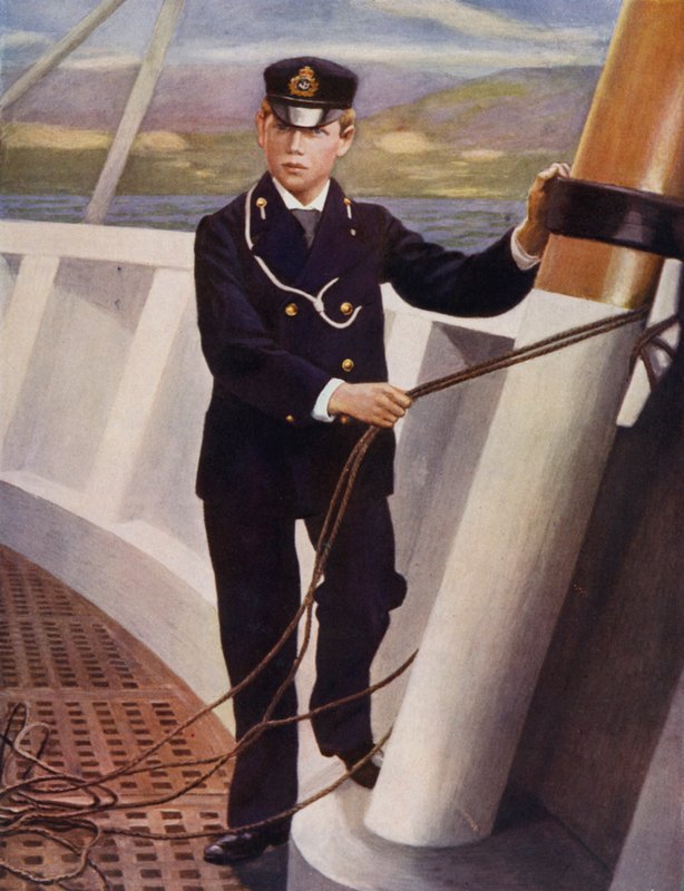 György király mint midshipman alkotó: English School