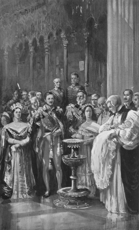 Edward király keresztelője a windsori St. Georges kápolnában, 1842 alkotó: English School