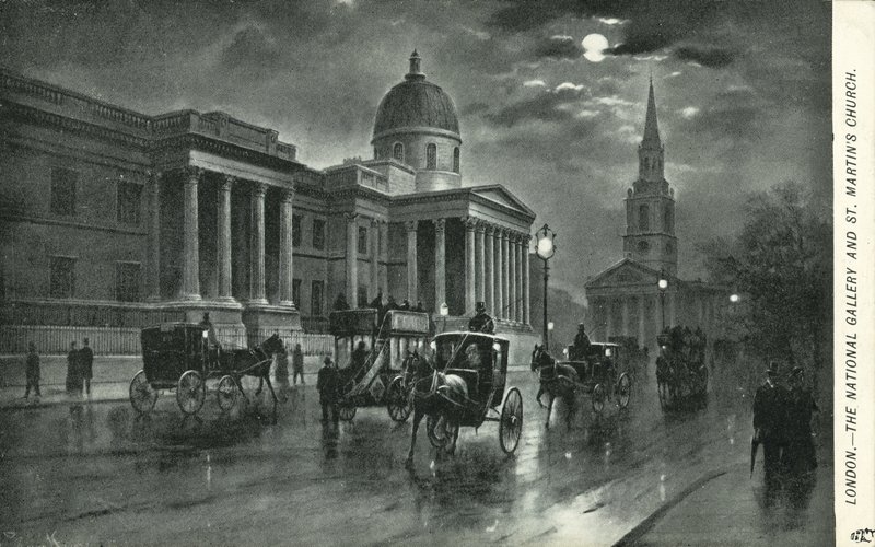 A National Gallery és a St Martins Church, London alkotó: English School