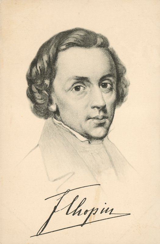 Frederic Chopin portréja, aláírással alkotó: European School